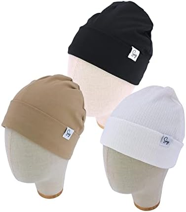 Jersey Beanie Hat for Newborn Baby Boys Girls Silky Satin Lined Hats Bonnet Toddler Infant Little Kids Beanies Caps - Image 2
