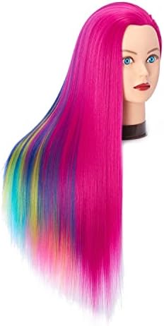 Hairingrid 26"-28" Mannequin Head Hair Styling Training Head Manikin Cosmetology Doll Head Synthetic Fiber Hair and Free Clamp Holder (R71919W0320) - Image 2