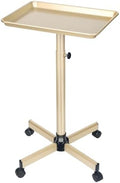 Salon Tray on Wheels, Champagne Gold Salon Tray Cart with Adjustable Height, Hair Stylist Tray, Metal Tattoo Tray, Suitable for SPA and Dental Tray by Fuehomue