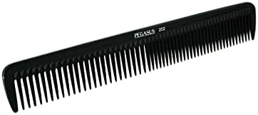Pegasus 202, 7in Hard Rubber Hair Detangling/Trimmer Course Tooth Comb, Seamless, Smooth Edges, Anti Static, Heat and Chemically Resistant, Everyday Grooming Comb | Peines de goma dura - Black - Image 2