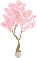Pink Artificial Cherry Blossom Tree 5FT with Sturdy White Planter by Anbeser