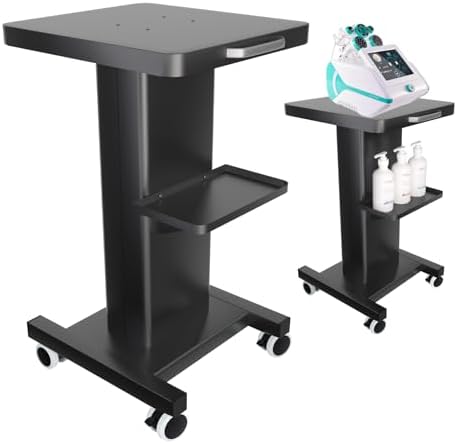 Esthetician Trolley Cart with Wheels, Heavy Duty Metal Beauty Machine 3 Tier Rolling Cart, Load 220Lbs, Durable Full Body Metal Construction for Professional Salons by Meifuly