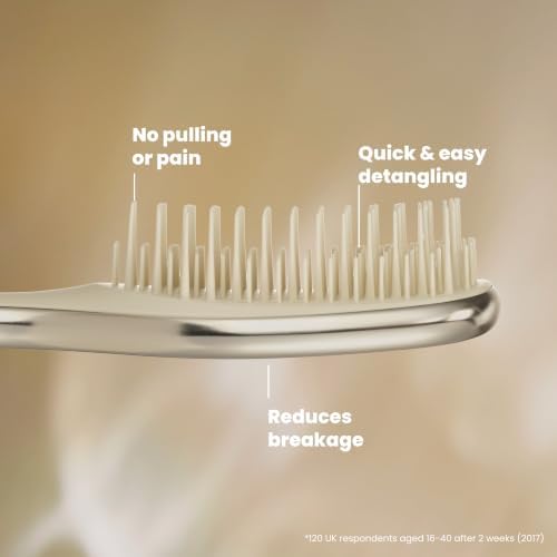 Tangle Teezer Chrome Detangler Mini Hair Brush, Straight to Curly, Gold - Image 3