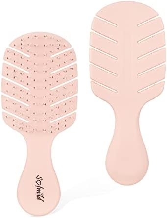 Mini Travel Hair Brush for Women, Curly & Wet Hair by SofmildBeauty
