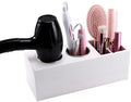 Hair Dryer Holder and Tool Organizer, Wood, White by RAIKEDR