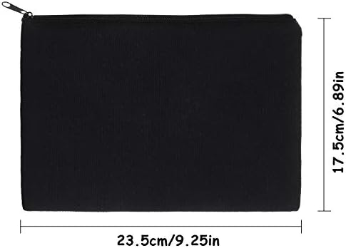 meekoo 16 Pcs Blank Canvas Zipper Pouch Pencil Bag Bulk, L, Beige and Black - Image 2