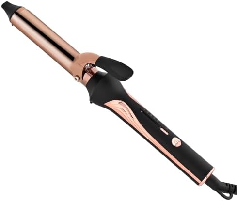 Rozamor 1 Inch Titanium Curling Iron with Clamp for Curls and Waves by Rozamor