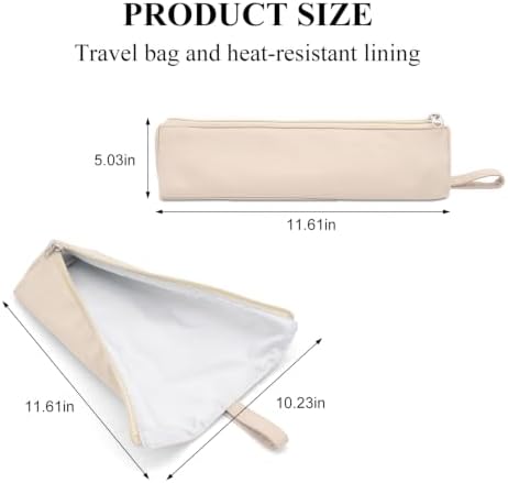 Hair Tools Travel Bag for T3 SinglePass Curl X, Heat Resistant Curling Iron Case for Bio Ionic, Hair Tool Organizer for Home and Travel (Apricot) - Image 3