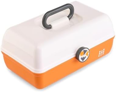 Caboodles School Spirit On-The-Go Girl Makeup Box, White Over Orange, Hard Plastic Makeup Organizer Box, Built-In Mirror, Secure Latch for Safe Travel, Spacious Storage for Large Items - Image 2