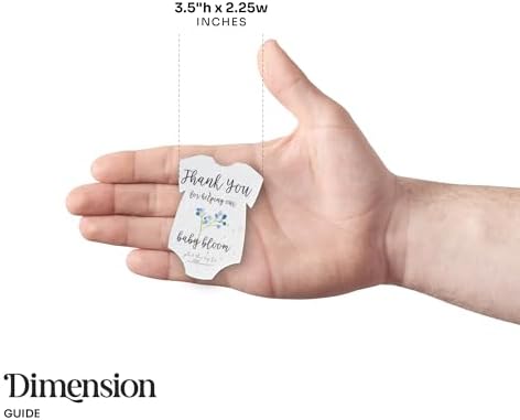 5 Blue Onesie-Shaped Gift Wrap Tags with Wildflower Seeds - Image 3