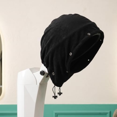 Black Hair Steamer Cap Cover with Adjustable Drawstring for Machines - Image 6