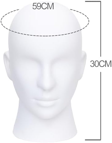 Male Mannequin Head Professional PVC Manikin Head for Display Wigs Hats Headphone Mask Sunglasses Scarf Jewelry Display Stand (Matte White) - Image 2
