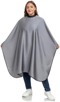 PERFEHAIR Salon Hair Cutting Cape for Adults - Adjustable Soft Silicone Collar Snap Closure, Silky Anti-Static Premium Haircut & Barber Cape - Gray by PERFEHAIR