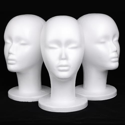 Leeven Styrofoam Head For Wigs Female Foam Mannequin Wig Head Stand 1 Pack - Image 2