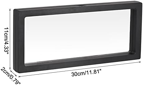 MECCANIXITY Floating Frame Display Holder Stand 3D Jewelry Display Box 11.81 x 4.33 x 0.79 inch Black for Ring Necklace Bracelet Earring Pack of 2 - Image 2