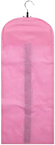 Hairro Portable Hair Extensions Carrier Non-woven Dust-proof Storage Case with Wooden Hanger for Human Hair Extensions, 26 Inch Creamy Pink - Image 3