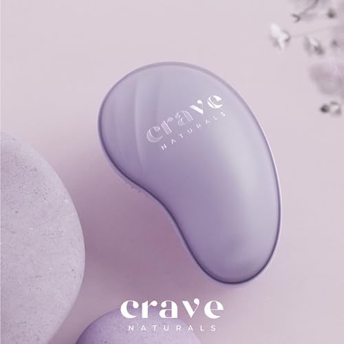 Crave Naturals Mini Detangler Hair Brush Purple – Glide Thru Hair Detangler Brush for Women, Kids & Toddlers – Gentle Scalp Care, No-Pain Tangle-Free Hairbrush for All Hair Types, Travel Hair Brush - Image 2