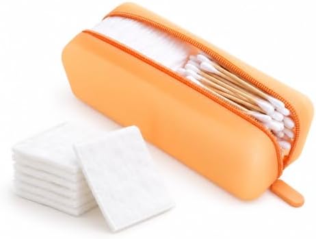 Cotton Pad Swab Travel Case, 2-in-1 Waterproof Organizer - Peach Glow by VisFresh