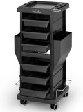 OmySalon Salon Trolley with 6 Drawers & Dryer Holder, Rolling Hair Cart Organizer, Mobile Storage Station Hairstylist Cart with Wheels for Beauty Tattoo Hairdressing by OmySalon