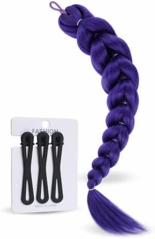 Purple Ponytail Extension Set, 34-Inch Hairpiece with Clips and Storage Bag by Unknown
