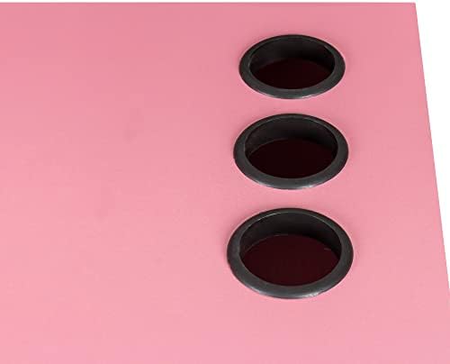 KIMAKA Wall Mount Barber Stations, Modern Simple Hair Styling Salon Equipment W/ 3 Open Shelves, Lockable Left Shelf (Pink) - Image 6