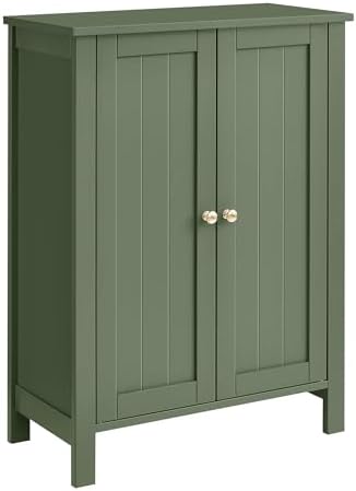 VASAGLE Bathroom Floor Storage Cabinet, 2 Adjustable Shelves, Forest Green by VASAGLEbySONGMICSHOME