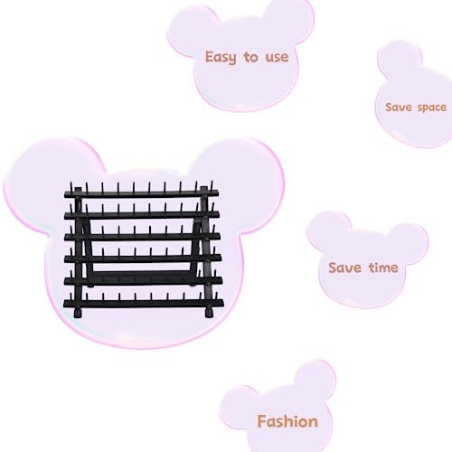 60-Peg Braiding Hair Rack, Foldable Hair Extension Holder with Tools, Black - Image 4
