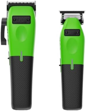 TPOB Play Barber Hair Clippers for Men 7500 RPM with Rubber Grips (Green 2 Set) - Image 4