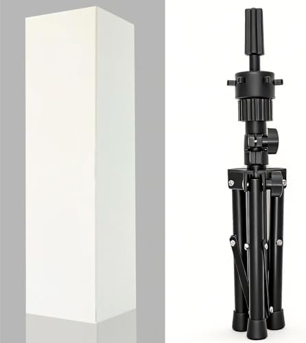 25" Mini Wig Stand Tripod, Adjustable Metal Mannequin Head Stand - Image 7