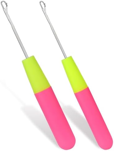 2 Pcs Latch Hook Latch Hook Tool 0.2in, 0.15in Crochet Needles for Hair by MORFEN