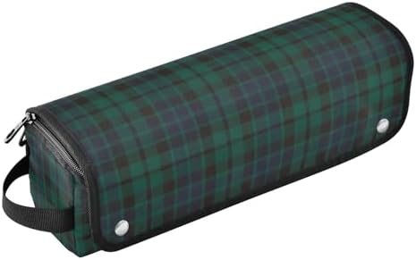 Tartan Buffalo Plaid Hair Tools Travel Bag Portable Travel Organizer Pouch with Heat Resistant Mat Carrying Case for Flat Irons Curling Iron Hair Dryer by PJXTH