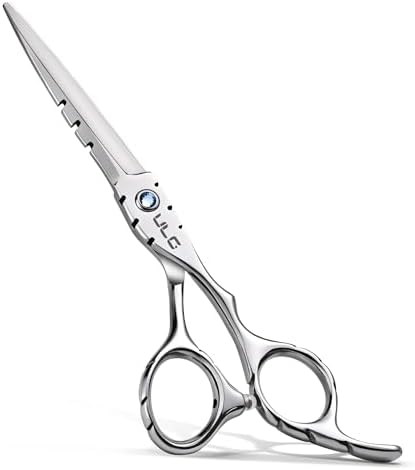 Hair Cutting Scissors, ULG Professional Hair Scissors 6.5” Shark Series Right-Hand Razor Edge Barber Shears Salon Hair Cutting Shears Made of Japanese Stainless Steel, Hand Sharpened Silver by ULG