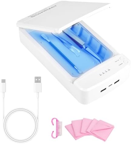 Nail Tool Sterilizer with Blue Light, Portable USB Sterilizating Box, Multi-Functional Nail Cleaner Box for Manicure Salon,Tweezers,Ta by Yofuly