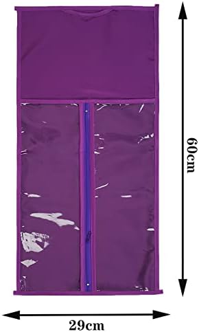 2 Packs Satin Wig Bags Storage with Wooden Hangers(23.6in x 11.4in,Purple) - Image 3
