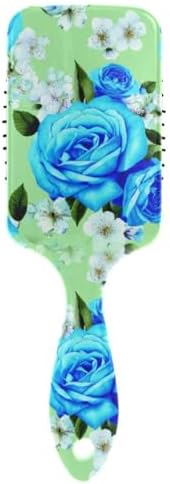 Blue Roses Green Hair Brush, Soft Bristles Detangling Brush - Detangler Hairbrush Glides Through Tangles For All Hair Types (Wet Dry & Damaged Hair) by Unknown