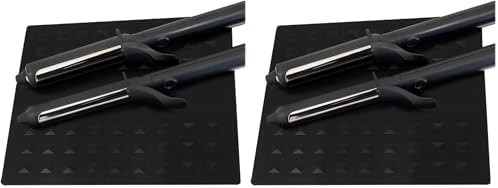 Colortrak Heat-Resistant Styling Station Mat, 9" x 11", Black, 2 Pack by Colortrak