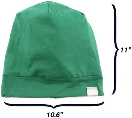 Kids Beanie Sleep Hats Bonnet Silky Lined Satin Bonnet with Elastic Band Child Curly Frizzy Hair Cover(Forest Green) - Image 6