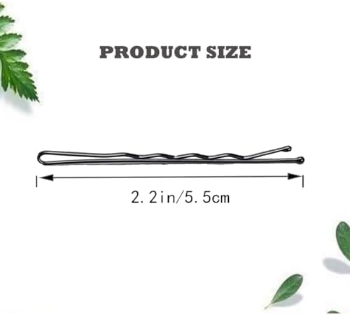 2.2 Inch Black Hair Bobby Pins Metal Clips Twisted Spiral Curved Ball Tips Non-slip Decorative Long Short Women Girls Nickel Free Hairdressing Wedding Accessories with Case 100 PCS - Image 2