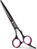 Hair Cutting Scissors, ULG Professional Hair Scissors 6.5 inch Right-Hand Razor Edge Barber Shears Salon Hair Cutting Shears Made of Japanese Stainless Steel, Hand Sharpened Black-Pink by ULG