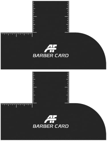 Enhancement Barber Card with Measurement, Reusable Hairline Shaping Tool for Men & Beard Line Up, Color Spray Edge Guide for Barbers and At-Home Haircut (2 Pack) by Unknown