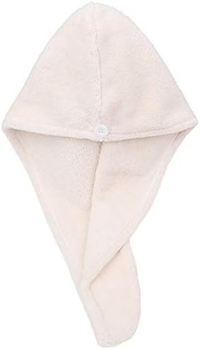 Microfiber Hair Drying Wrap Towel for Women Turban Fast Dry White by TYONMUJO