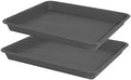VUWEZ Rectangle Plant Tray, Plant Drip Tray, Plant Pot Saucers, Plant Germination Trays, Plant Saucers, 11'' x 9'' x 1.2'' (2 pack), Gray by VUWEZ