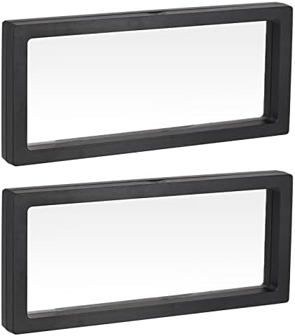 MECCANIXITY Floating Frame Display Holder Stand 3D Jewelry Display Box 11.81 x 4.33 x 0.79 inch Black for Ring Necklace Bracelet Earring Pack of 2 by MECCANIXITY