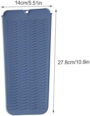 Heat Resistant Silicone Hair Iron Mat, Portable Hot Hair Tools Pad Travel Organizer Pouch for Curling Irons, Flat Irons, Hair Straightener and Hair Styling Tools (Blue) - Image 4