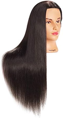 Hairingrid 26"-28" Mannequin Head Synthetic Fiber Hair Training Manikin - Image 2