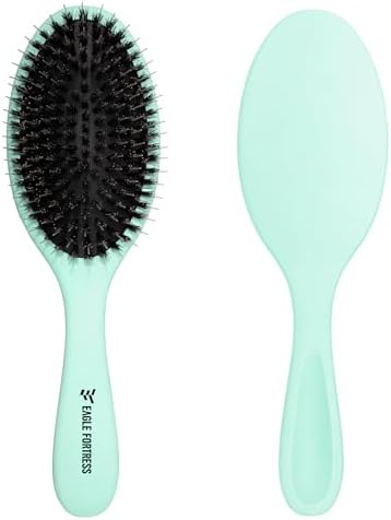 EAGLE FORTRESS Boar Bristle Hair Brush for Fine Hair & Extensions,Turquoise by EAGLEFORTRESS