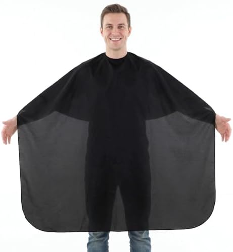 10 Pack Black Barber Cape Professional - Cutting Capes for Hairstylist, Waterproof Nylon Haircutting Capes with Adjustable Snap Closure, 47" x 59" Salon Cape - Image 5