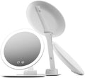 Fancii 10x Travel Magnifying Makeup Mirror with Lights, Rechargeable, Height Adjustable 8" Stand, 3 Dimmable Color Modes, Portable LED Vanity Mirror (Abigail) by Fancii