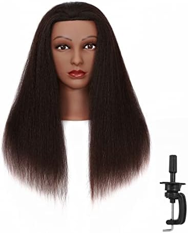Hairingrid Mannequin Head 16"-18" 100% Real Hair Hairdresser Cosmetology Mannequin Manikin Training Head Hair and Free Clamp Holder (R72026B0216) by Hairingrid