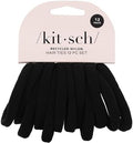 Kitsch Elastic Hair Ties No Damage | Stretchable Hair Bands - Black, 12pcs by Kitsch